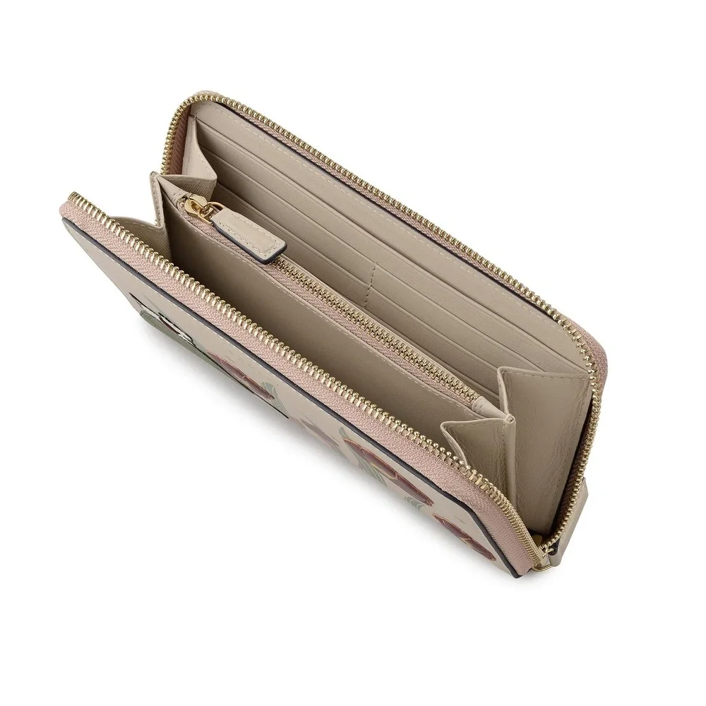 RADLEY London Midnight Wanderer Leather Zip Around Wallet Porcini Beige Floral